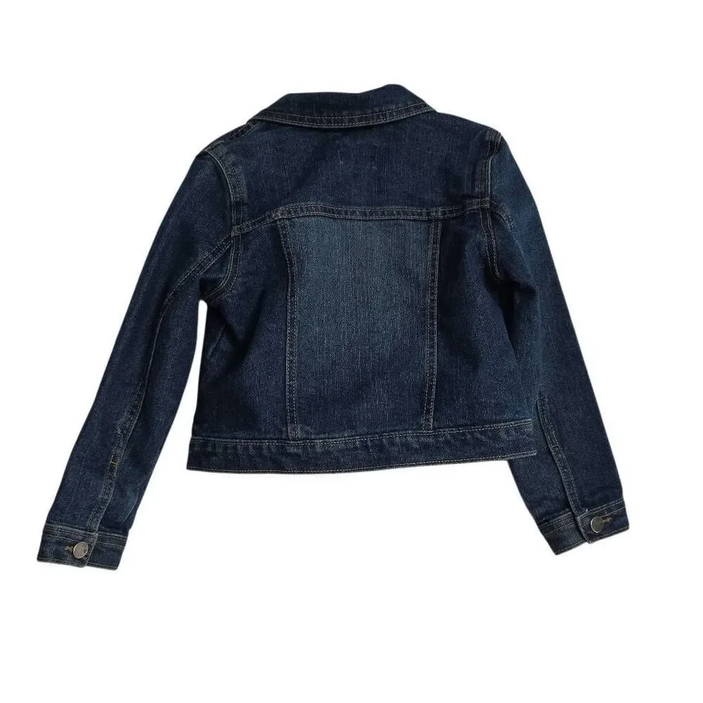 The Children's Place Girls Size 5T Blue Jean Snap Front Button-Down Jacket